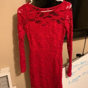 Red lace dress